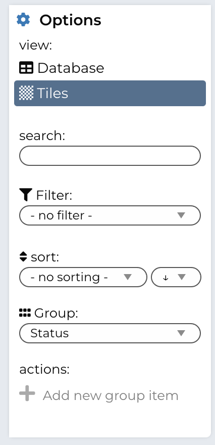 Image of the side panel to change how the editor content is layed out