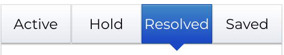 demonstration image of the four issue types which include Active, Hold, Resolved, and Saved