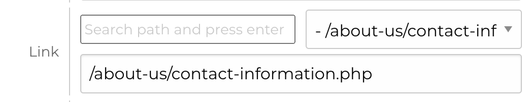 Setup inputs for assinging the page path for quicklinks