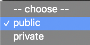 Dropdown showing the available event types to choose from.