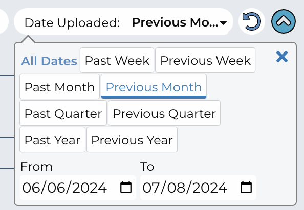 dropdown menu sorting files by date