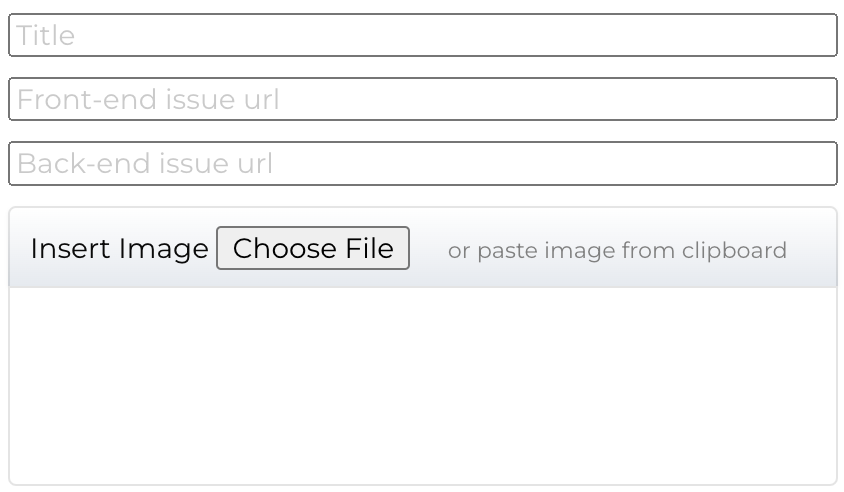 Example of a blank issue form