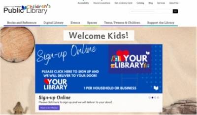 screenshot of a webpage themed for children