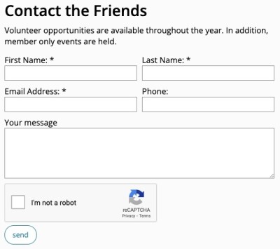 screenshot of a contact form