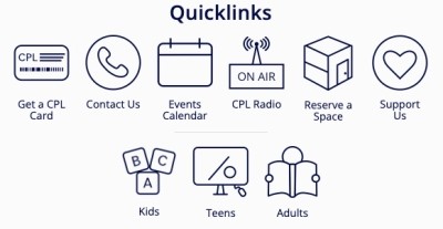 screenshot of a group of quicklinks