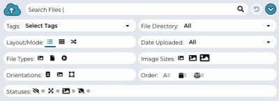 screenshot of the filters available on a file manager page